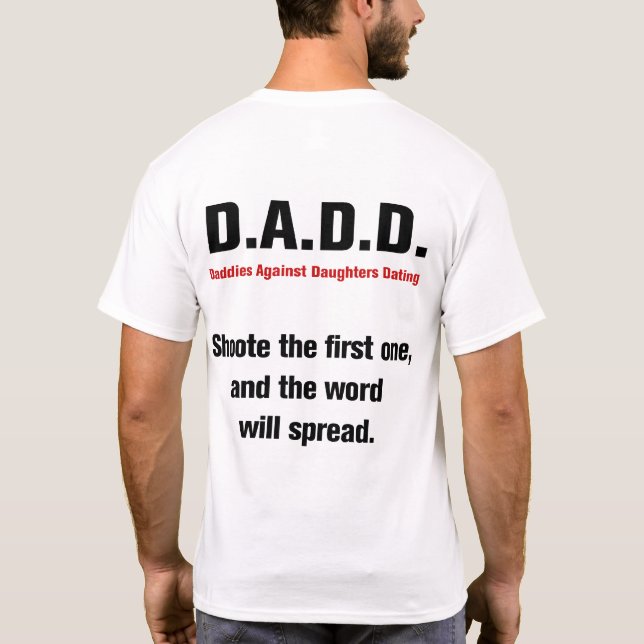 Pappor mot döttrar som daterar skjortan t-shirt (Baksida)