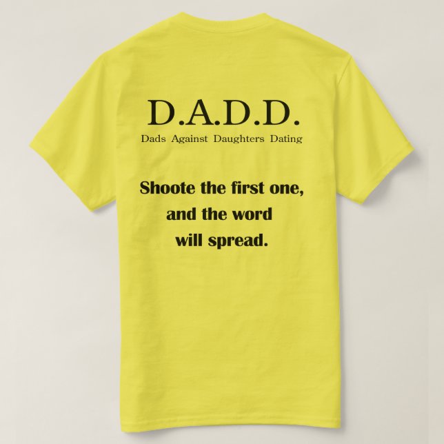 Pappor mot döttrar som daterar T-tröja Tee Shirt (Design baksida)