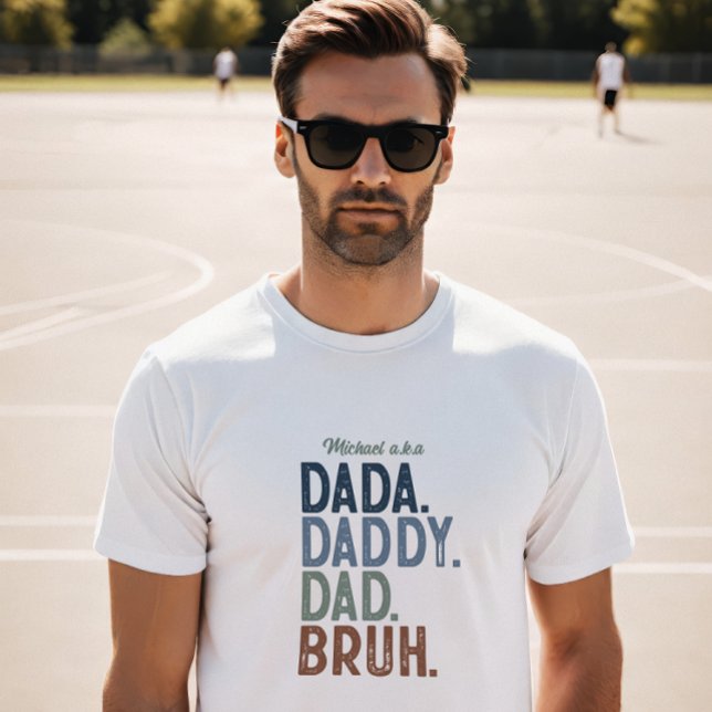 Pappor Personlig Dada till Bruh Evolution T Shirt ( Celebrate the hilarious evolution of fatherhood with this playful and modern design.)