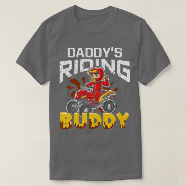Pappor Riding Buddy Funny ATV 4-Wheeler Quad Bike T Shirt (Design framsida)