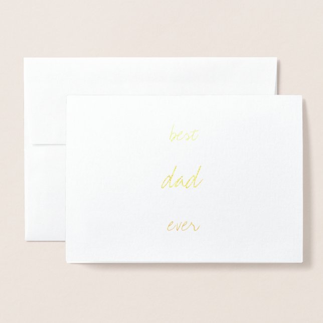 Pappor Simple Modern | Real Gold Foil Best PAPPA Folierat Kort (Framsida med kuvert)
