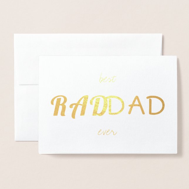 Pappor Simple Modern | Real Gold Foil RAD PAPPA Folierat Kort (Framsida med kuvert)