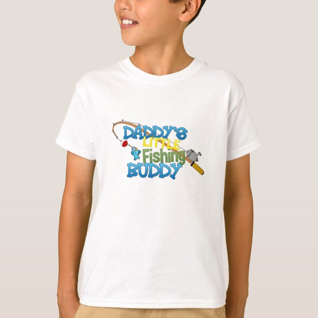 Pappor som fiskar lite kompisen t-shirt (Framsida)