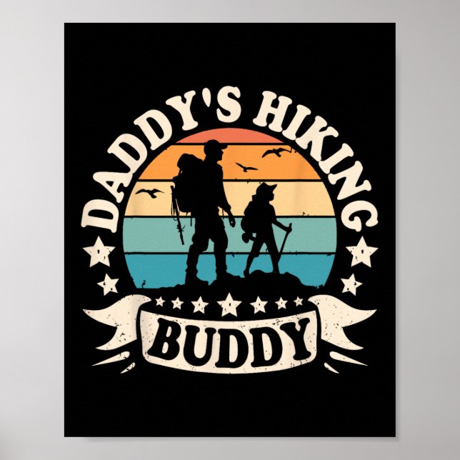Pappor som hyr Buddy Hiker Pappa Kids Boys för Fat Poster (Framsidan)
