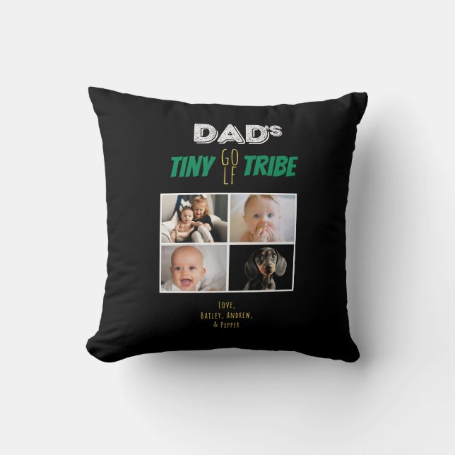 Pappor Tiny Golf Tribe Fars dag 4 Photo Black Kudde (Framsida)