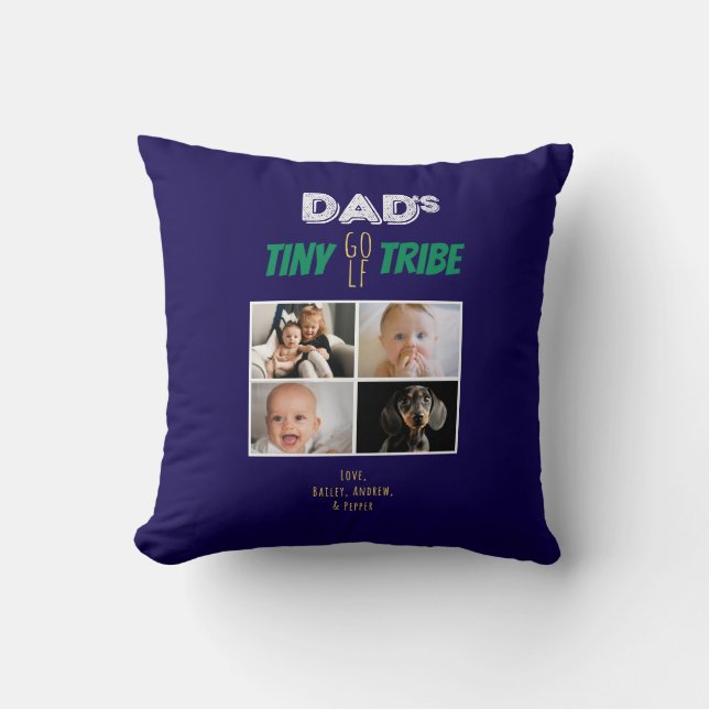 Pappor Tiny Golf Tribe Fars dag 4 Photo Navy Blue Kudde (Framsida)
