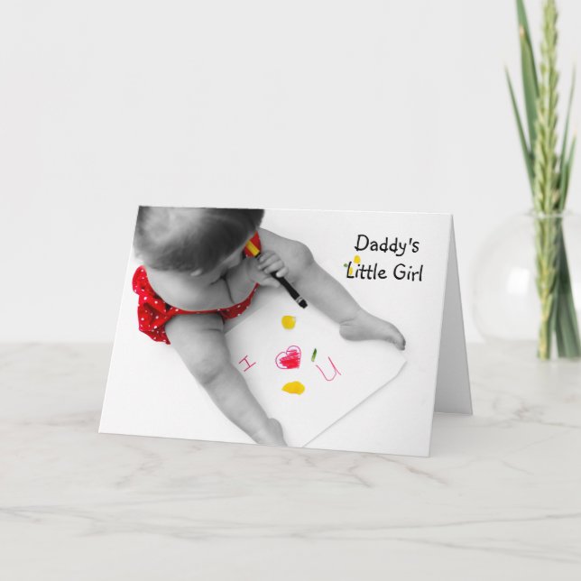 Papporliten flicka älskar jag dig pappan med röd kort (Framsida)