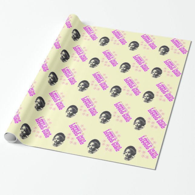 Papporliten flicka med ditt foto presentpapper (Utrullad)