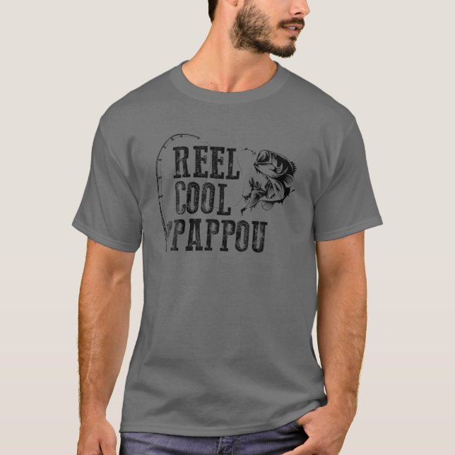 Pappou Fishing: Reel Coola Pappou Funny Gift T Shirt (Framsida)