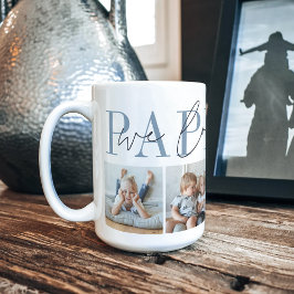 Pappous we Kärlek You 4 Photo Collage Kaffemugg