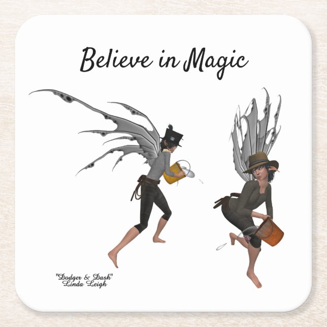 Pappra Älvor för Twin Boy Rain Underlägg (Framsidan)