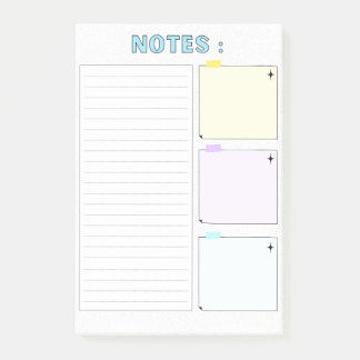 Pappra anteckningar i färglös modern cute post-it block
