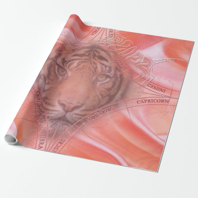 Pappra året för påfyllning av tigern presentpapper (Utrullad)