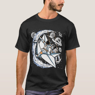 Pappra astronauter-ridfåglar t shirt