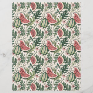 Pappra beige Watermelons vintage bontanica scrapbo