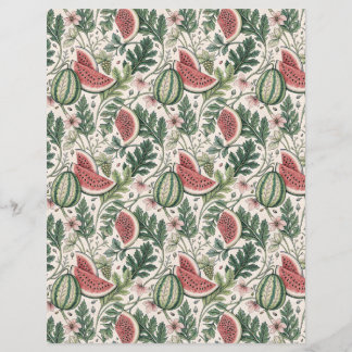 Pappra beige Watermelons vintage bontanica scrapbo