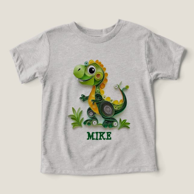 Pappra bläckande stil i Dinosaur ändrar namn T Shirt (Design Framsida)