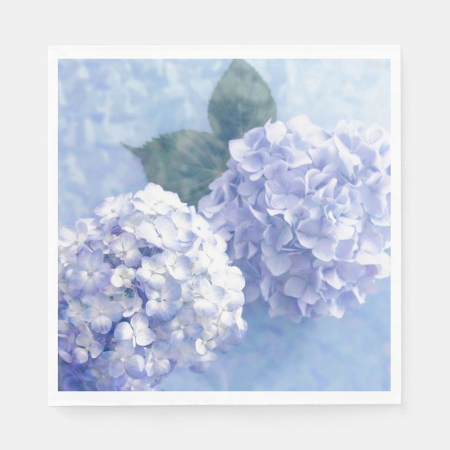 Pappra blöjblåblå Hydrangeas Pappersservett (Framsidan)