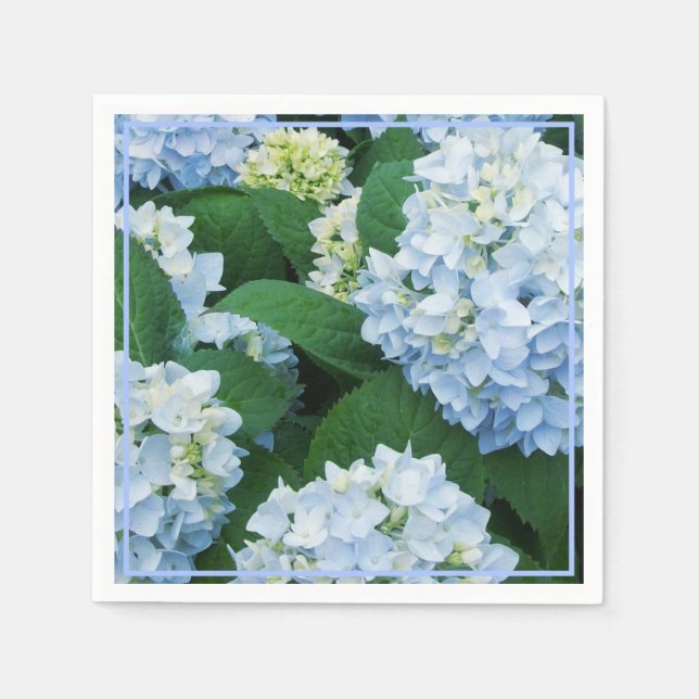 Pappra blöjblåblå Hydrangeas Pappersservett (Framsidan)