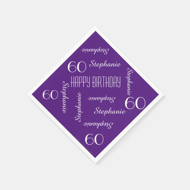 Pappra blöjor, 60:e Födelsedagsfesten Upprepande N Pappersservett (Hörn)