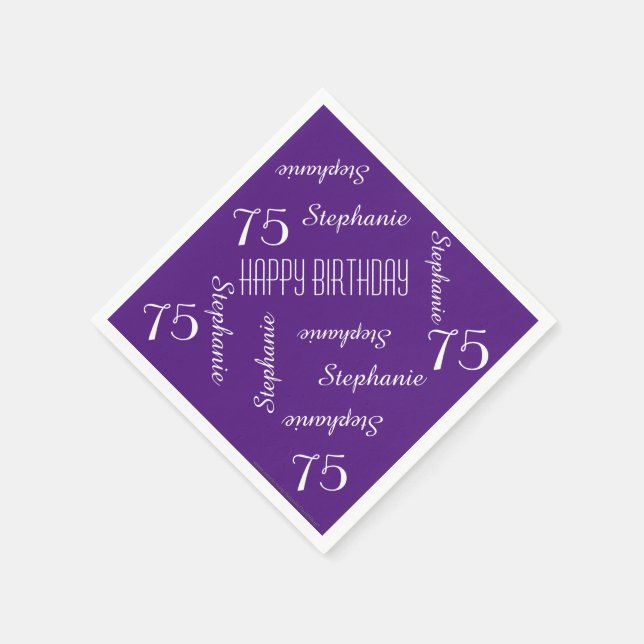 Pappra blöjor, 75:e Födelsedagsfest Upprepande Nam Pappersservett (Hörn)