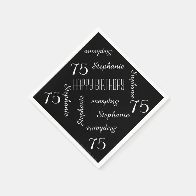 Pappra blöjor, 75:e Födelsedagsfest Upprepande Nam Pappersservett (Hörn)