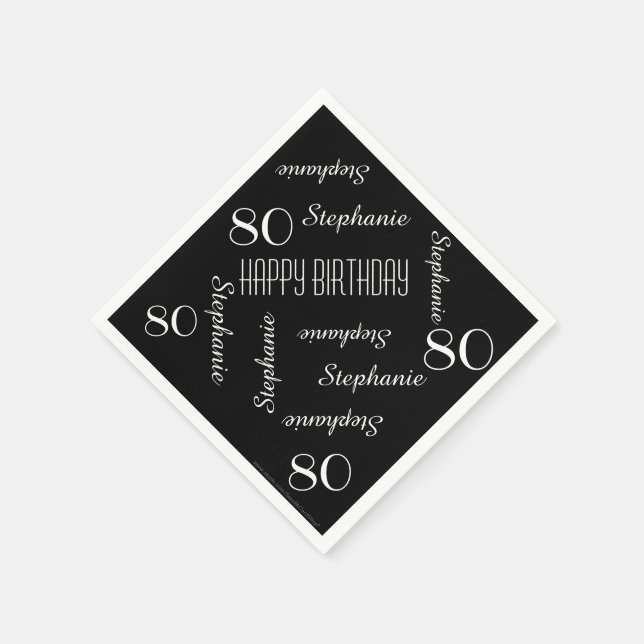 Pappra blöjor, 80:e Födelsedagsfesten Upprepande N Pappersservett (Hörn)