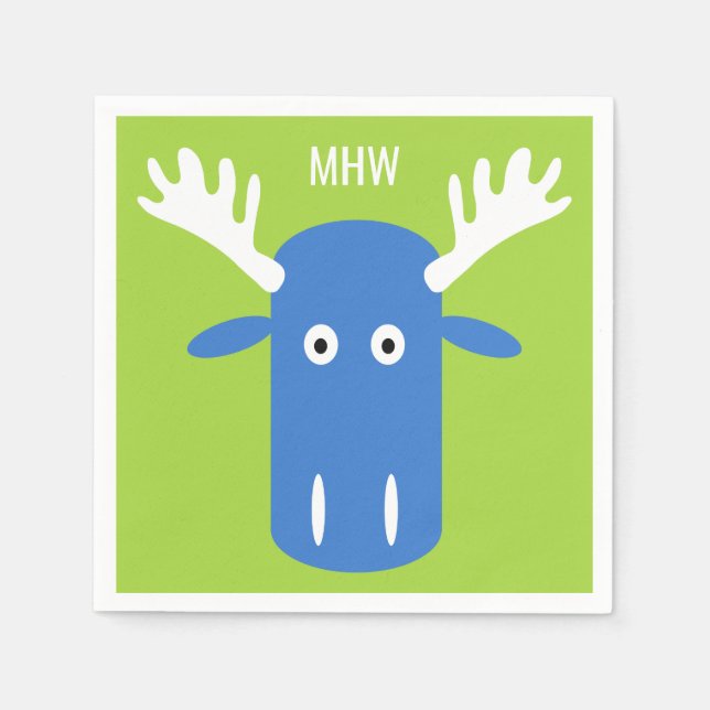 Pappra blöjor av anpassningsbar med moose Head Pop Pappersservett (Framsidan)