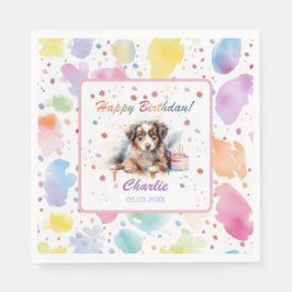 Pappra blöjor av australian shepherd-vattenfärg pappersservett