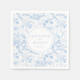 Pappra blöjor av blå blommigt bröllop pappersservett