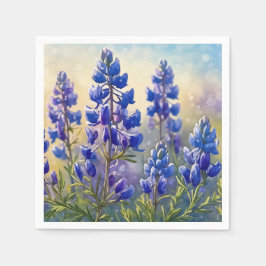 Pappra blöjor av blå Bonnet-blomma Pappersservett