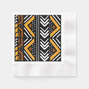 Pappra blöjor av elegant African Black Bogolan Des Pappersservett
