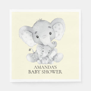 Pappra blöjor av Elephant Neutralt Baby Shower Pappersservett