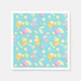 Pappra blöjor av färgämnen konfetti och ballonger pappersservett