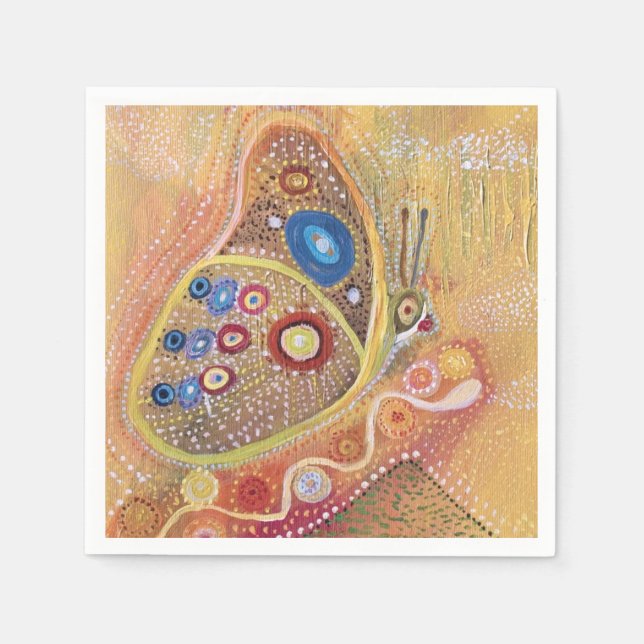 Pappra blöjor av fjäril Art Painting Cocktail Pappersservett (Framsidan)