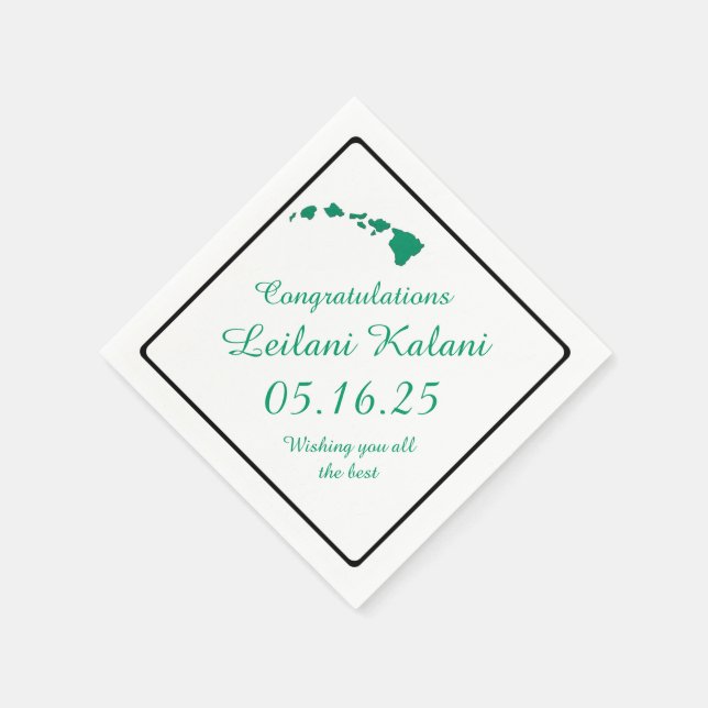 pappra blöjor av grönt på de hawaiiska öarna stude pappersservett (Hörn)