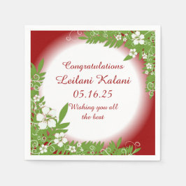 Pappra blöjor av hawaiarött hibiscus studenten pappersservett