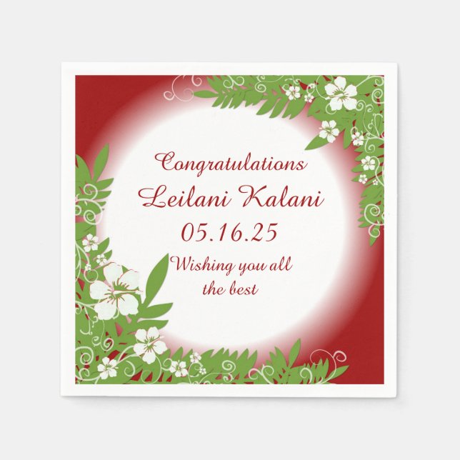 Pappra blöjor av hawaiarött hibiscus studenten pappersservett (Framsidan)