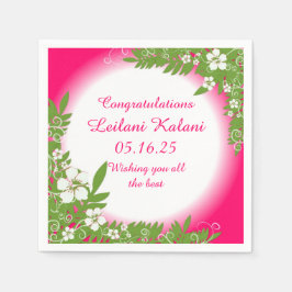 Pappra blöjor av hawaiisk rosa hibiscus studenten pappersservett