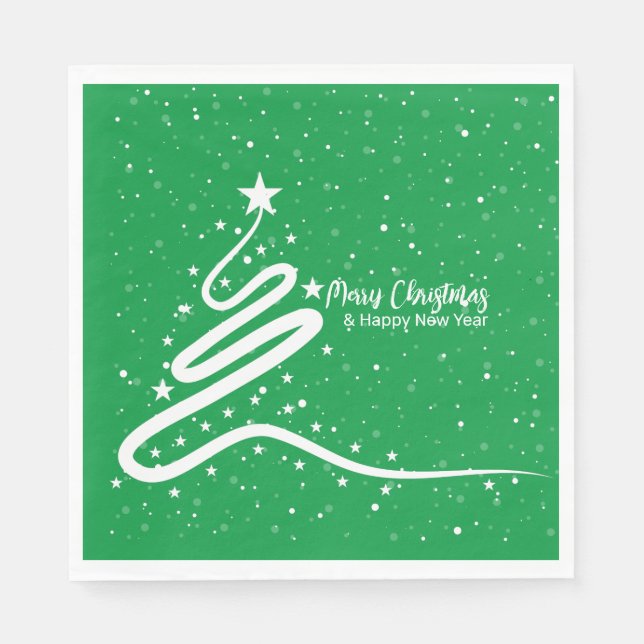 Pappra blöjor av julgran och snöfall pappersservett (Framsidan)