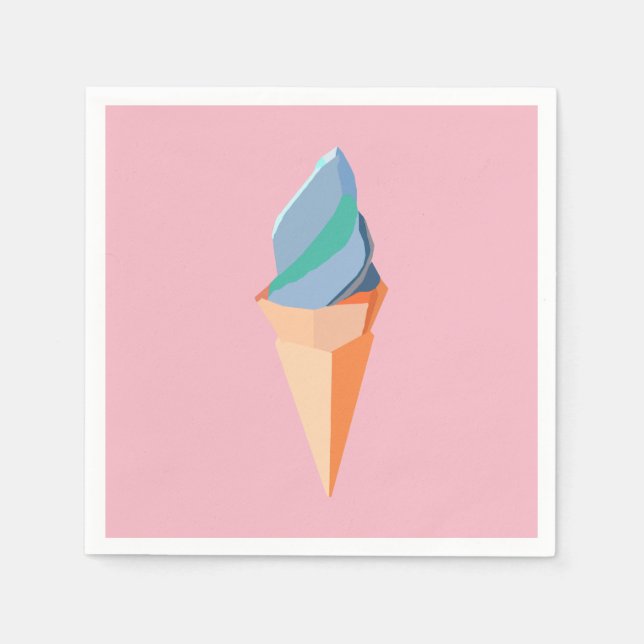 pappra blöjor av origami Ice Cream Pappersservett (Framsidan)