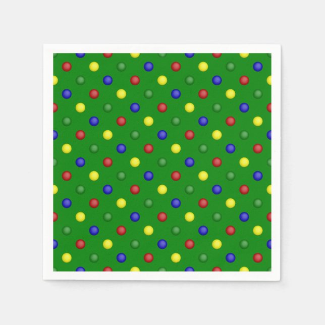 Pappra blöjor av primär Polka dots-Grönt Pappersservett (Framsidan)