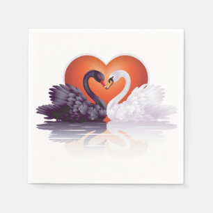 Pappra blöjor av svart och vitt Svanar Pappersservett