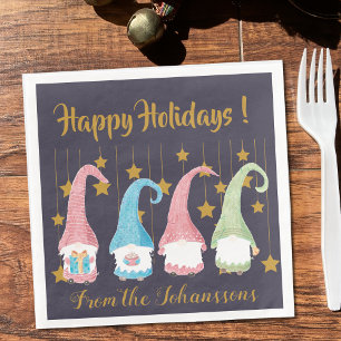 Pappra blöjor av svenska gnomer Julfest Pappersservett