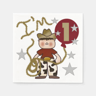 Pappra blöjor av typen Cowboy 1:a födelsedag Pappersservett
