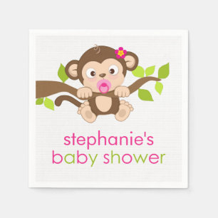 Pappra blöjor av typen Cute Little Monkey Girl Bab Pappersservett