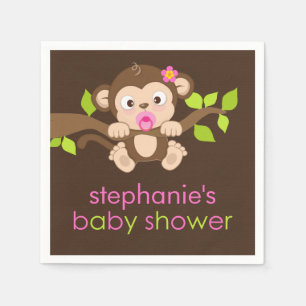 Pappra blöjor av typen Cute Little Monkey Girl Bab Pappersservett