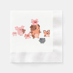 Pappra blöjor av typen Cute Tecknad Gris Pappersservett