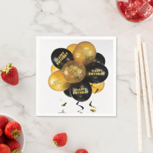 Pappra blöjor, ballonger Grattis på födelsedagen Pappersservett