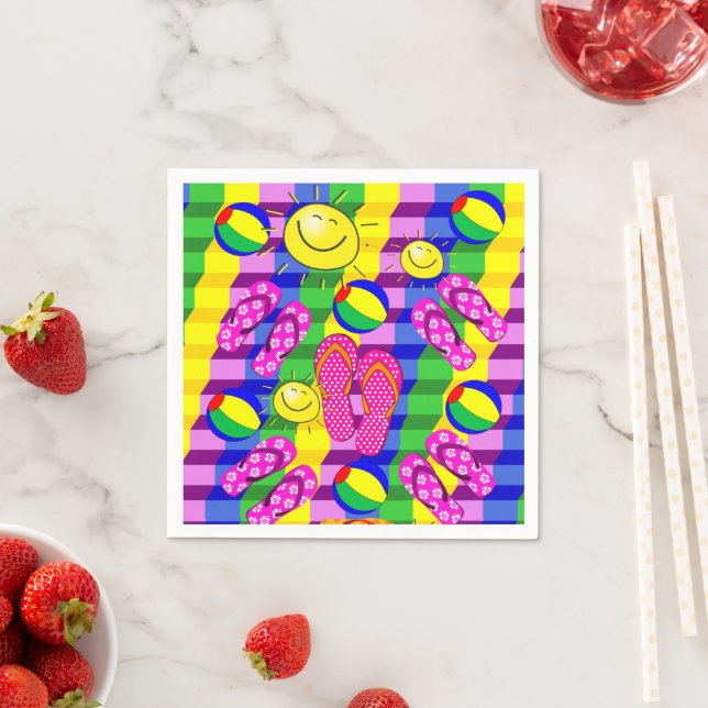 Pappra blöjor, Beach Sol Flinflip flops Pappersservett (Insitu)